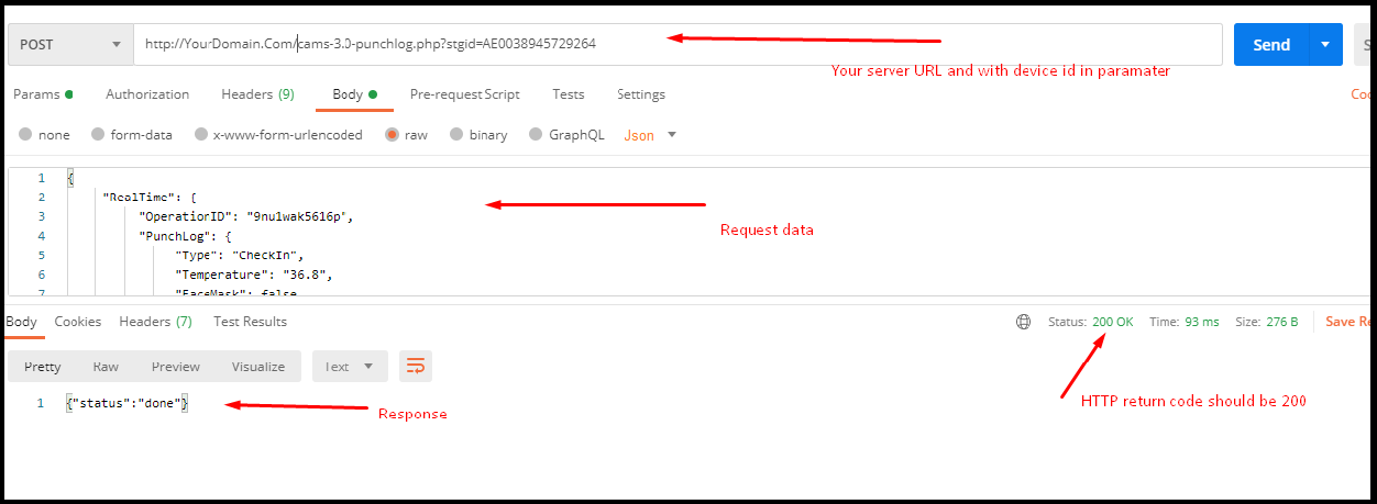 Biometric API Test on Postman